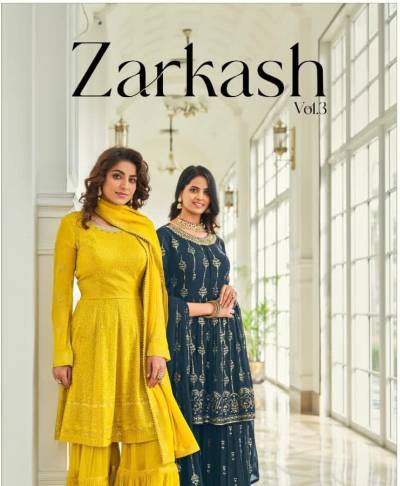 Zarkash Vol 3 By Amyra Designer Sharara Style Salwar Kameez